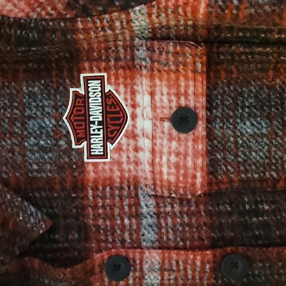 Harley-Davidson Women's Red and Black Checkered Flannel Jacket - Picture 3 of 5